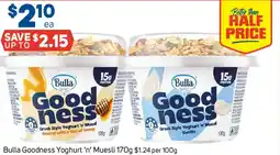 Foodland Bulla Goodness Yoghurt 'n' Muesli offer
