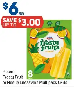Foodland Peters Frosty Fruit or Nestlé Lifesavers Multipack offer