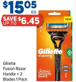 Foodland Gillette & Fusion Razor Handle +2 Blades offer