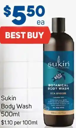 Foodland Sukin Body Wash offer