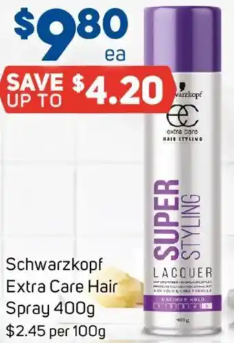 Foodland Schwarzkopf Extra Care Hair Spray offer