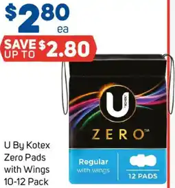 Foodland U By Kotex Zero Pads with Wings offer