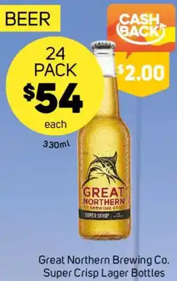 Foodland Great Northern Brewing Co. Super Crisp Lager Bottles offer