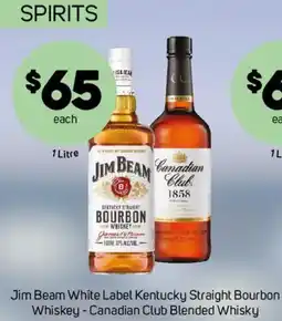Foodland Jim Beam White Label Kentucky Straight Bourbon Whiskey - Canadian Club Blended Whisky offer