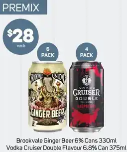 Foodland Brookvale Ginger Beer 6% Cans Vodka Cruiser Double Flavour 6.8% Can offer