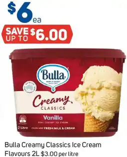 Foodland Bulla Creamy Classics Ice Cream Flavours offer