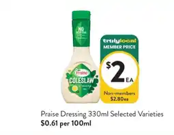 Foodworks Praise Dressing offer