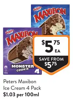 Foodworks Peters Maxibon Ice Cream offer