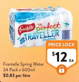 Foodworks Frantelle Spring Water offer