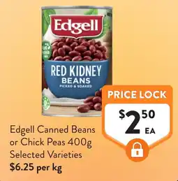 Foodworks Edgell Canned Beans or Chick Peas offer