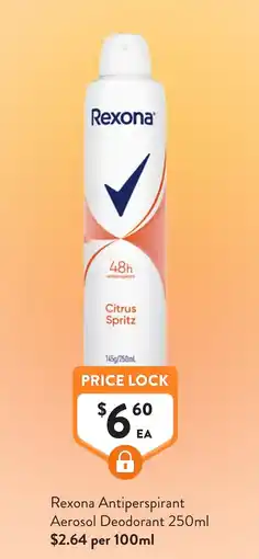 Foodworks Rexona Antiperspirant Aerosol Deodorant offer