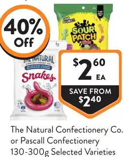 Foodworks The Natural Confectionery Co. or Pascall Confectionery offer