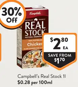 Foodworks Campbell's Real Stock offer