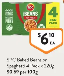 Foodworks Spc baked beans or spaghetti offer