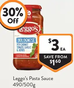 Foodworks Leggos Pasta Sauce offer