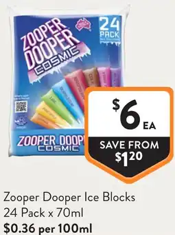 Foodworks Zooper Dooper Ice Blocks offer