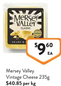 Foodworks Mersey Valley Vintage Cheese offer