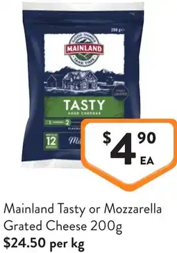 Foodworks Mainland Tasty or Mozzarella Grated Cheese offer