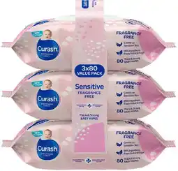healthylife Curash Baby Wipes Fragrance Free 3 x offer