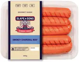 IGA Slape & Sons Gourmet Range Smokey Chargrill Beef Sausages offer