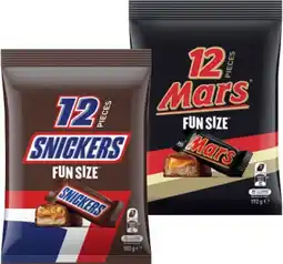 IGA Mars, Snickers or Maltesers Fun Size Pack 132‑192g Selected Varieties offer
