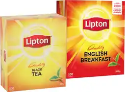 IGA Lipton Quality Black Tea or English Breakfast Tea Bags 100 Pack offer