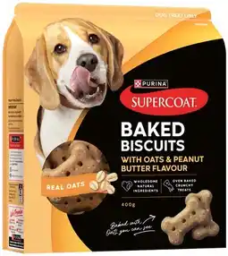 IGA Supercoat Baked Biscuit Treats with Oats & Peanut Butter Flavour offer