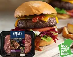 IGA Harvey Beef Gourmet Selection Brisket Beef Burgers offer
