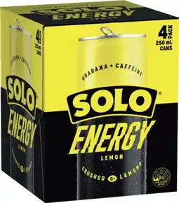 IGA Solo Energy Drink 4x250 Selected Varieties offer