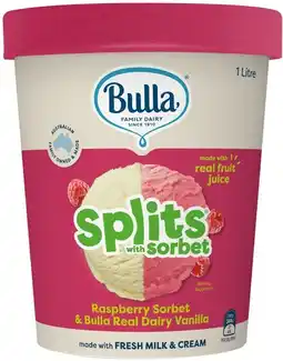 IGA Bulla Splits with Sorbet Selected Varieties offer