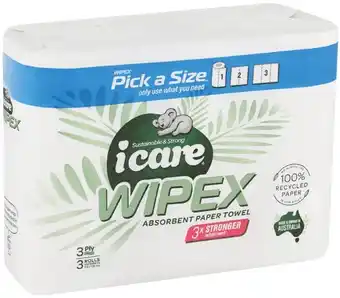 IGA Icare Wipex Pick a Size Paper Towel offer