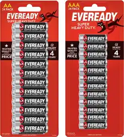 IGA Eveready Super Heavy Duty AA or AAA Batteries 24 Pack offer