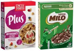 IGA Uncle Tobys Plus 410-435g, Nestlé Milo 330-350g or Trix Cereal 310g Selected Varieties offer