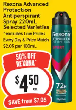 IGA Rexona Advanced Protection Antiperspirant Spray offer