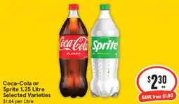 IGA Coca-cola or sprite selected varieties offer