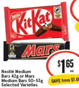 IGA Nestlé Medium Bars or Mars Medium Bars offer