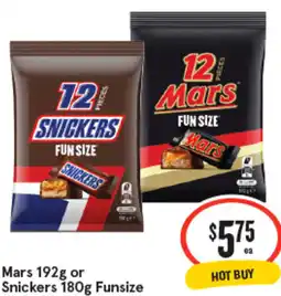 IGA Mars or Snickers Funsize offer