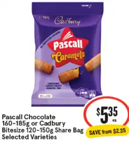 IGA Pascall Chocolate or Cadbury Bitesize Share Bag offer