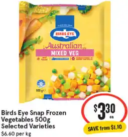 IGA Birds eye snap frozen vegetables selected varieties offer