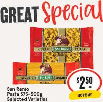IGA San remo pasta selected varieties offer