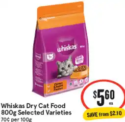 IGA Whiskas Dry Cat Food offer