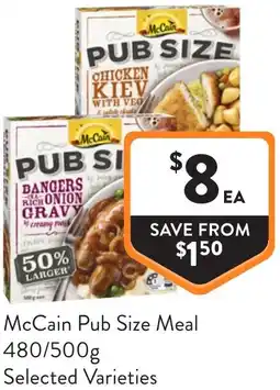 Foodworks McCain Pub Size Meal offer