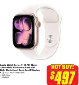 The Good Guys Apple watch series 11 gps rose gold aluminium case with light blush sport band offer