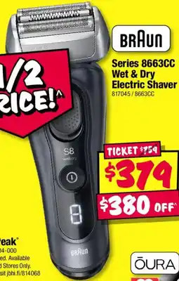 JB Hi-Fi Series 8663cc wet & dry electric shaver offer