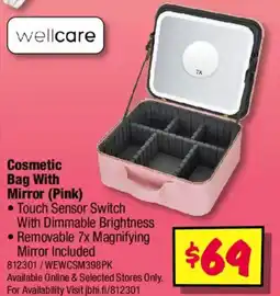 JB Hi-Fi Cosmetic Bag With Mirror pink offer