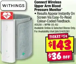 JB Hi-Fi Connect Wireless Upper Arm Blood Pressure Monitor offer