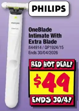 JB Hi-Fi OneBlade Intimate With Extra Blade offer