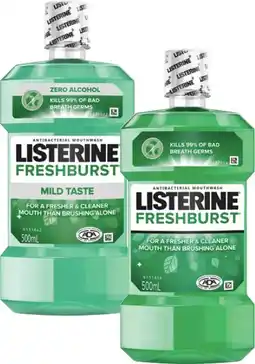 Coles Listerine Freshburst or Freshburst Zero Mouthwash offer