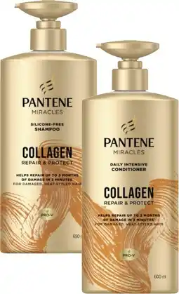 Coles Pantene Miracles Collagen Shampoo or Conditioner offer