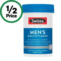 Woolworths Swisse Ultivite Men’s Multivitamin Tablets offer